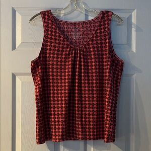 Chic Red and Black Patterned Women's Tank Top